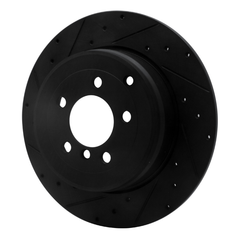 Land Rover Range Rover Brake Rotor (1) - Rear Left - R1 Concepts - Drilled & Slotted - Black - `03-`05